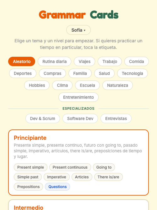 Selector de dificultad